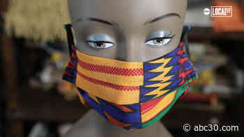 Bay Area-based business 'An Ethnic Celebration' sells face coverings made from graduation caps