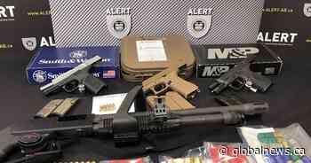 Grande Prairie man facing 31 charges after restricted handguns allegedly sold to criminals