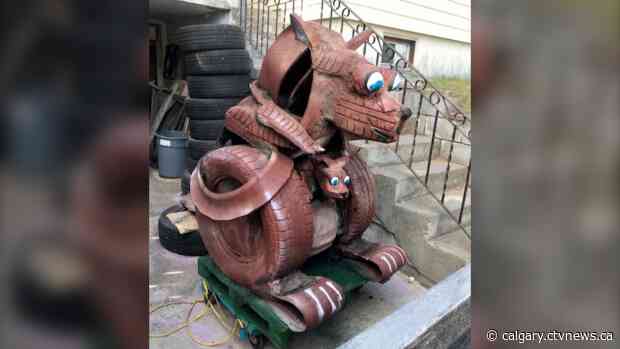 Kangaroo sculpture stolen from outside northwest Calgary art studio