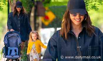 Irina Shayk beams in bicycle shorts during mask-free stroll with her daughter Lea De Seine in NYC