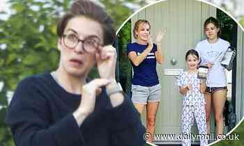 Vicky McLure wipes away tears during the weekly Clap For Carers salute to the NHS 