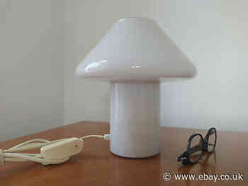 💡 Mid Century | Space Age | Modernist | Hala Zeist White Glass Mushroom Lamp