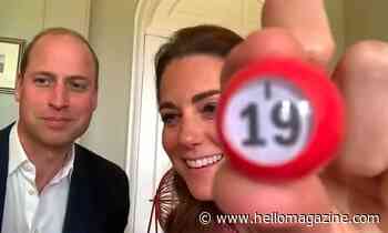 Eyes down! Prince William and Kate can't stop giggling as they play bingo with pensioners on Zoom