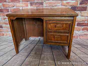 Antique Vintage wooden Child's Kid's Desk with drawers Home School