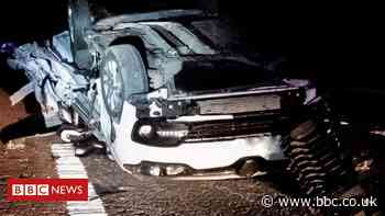 M55 driver flips his car and escapes with only minor injuries