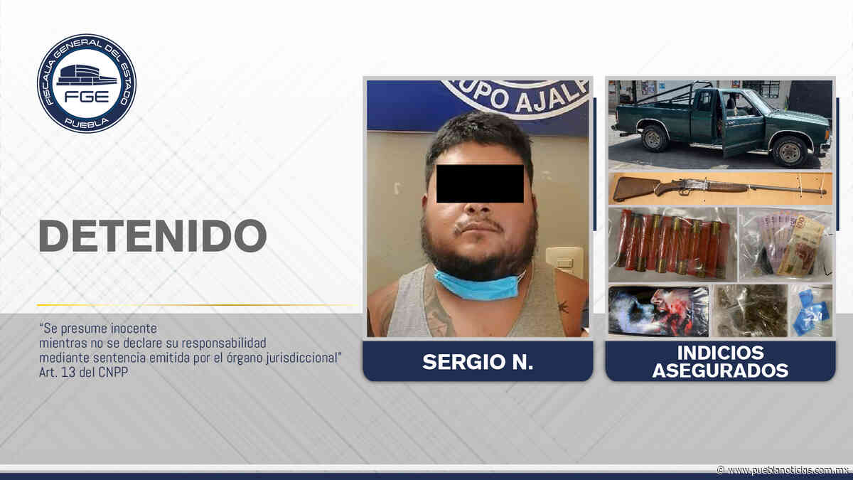En Zinacatepec, Fiscalía detuvo a un hombre con arma y droga - Puebla Noticias