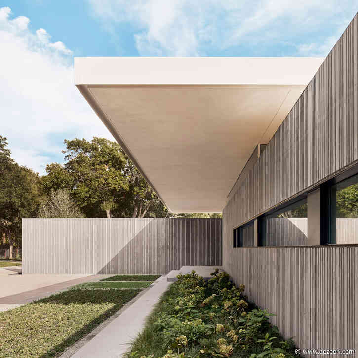 Three cast-concrete volumes form Preston Hollow house by Specht Architects