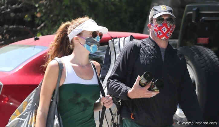 Jon Hamm Plays Tennis with Anna Osceola, His Longtime Rumored Girlfriend