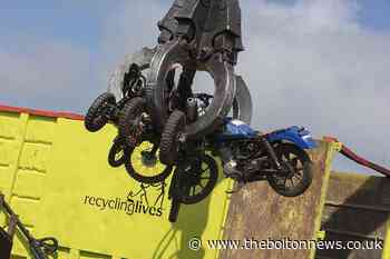 Police seize and crush nuisance off-road bikes