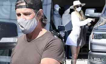 Josh Brolin enjoys a cruise in his pickup truck with wife Kathryn Boyd in Malibu