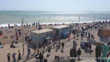 Brighton and Hove beaches and seafront busy for bank holiday