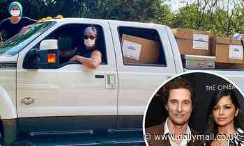 Matthew McConaughey and wife Camila Alves deliver 110,000 face masks to hospitals in rural Texas