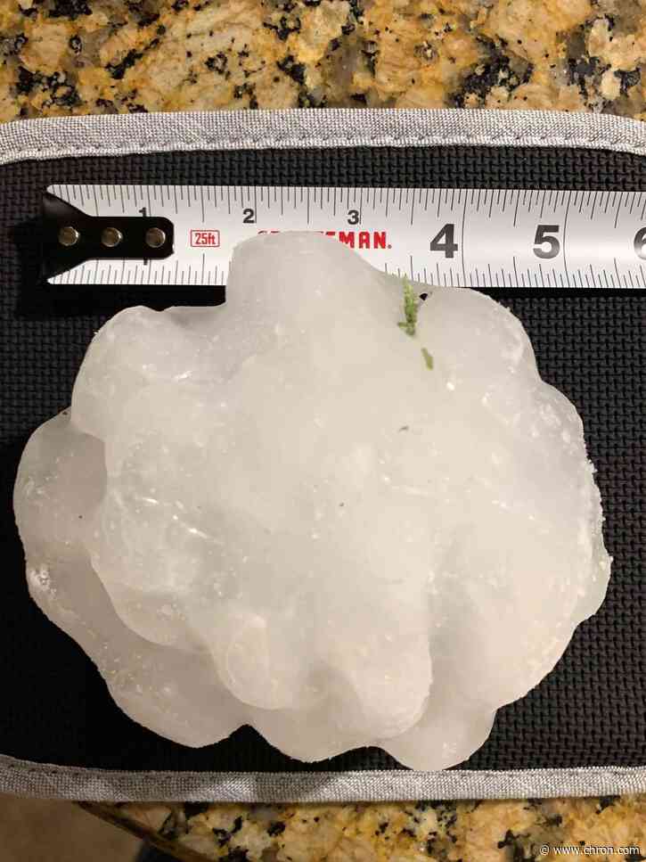 Hailstones bigger than many grapefruits pummel a north Texas town on Friday