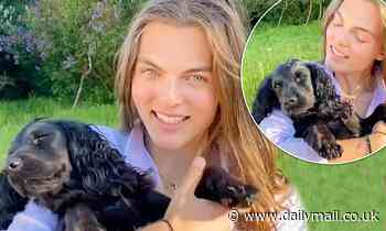 Elizabeth Hurley's lookalike son Damian shares video of himself with the family's adorable pet pooch