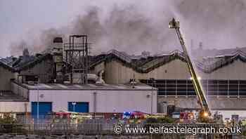 Firefighters tackle large blaze at Bombardier site in east Belfast