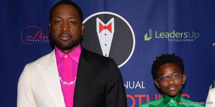 Dwyane Wade Twins With Daughter Zaya in Bright Red Hair