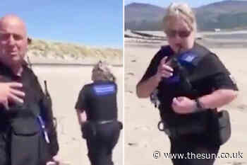 Woman stopped by police on Welsh beach claims she ‘thought Wales was in England’ in rant against ‘bunch of b** - The Sun
