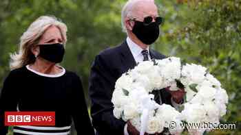 Coronavirus: Joe Biden emerges from quarantine on Memorial Day - BBC News