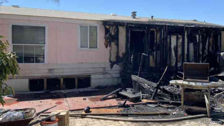 Mobile home blaze under control after BBQ grill catches fire in Marana