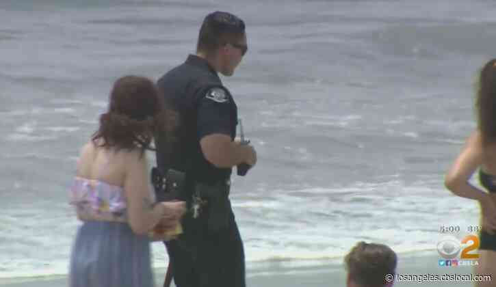Police Patrol Ventura County Beaches, Enforce Guidelines As Crowds Gather On Memorial Day