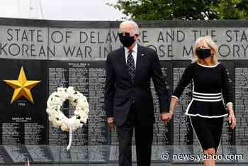 Memorial Day: Biden wears face mask for first public appearance in 10 weeks but Trump refuses to