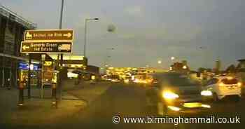 Driver goes the wrong way along road in stolen car chase