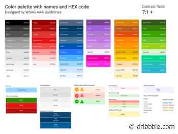 Colour Palette With Names and HEX code