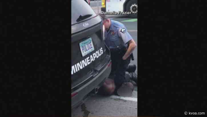 Video shows officer kneeling on neck of black man who died