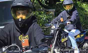 Justin Bieber takes his custom Drew motorcycle for a solo joyride around Beverly Hills