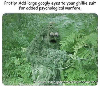 Protip Add Large Googly Eyes To Your Ghillie Suit – Meme
