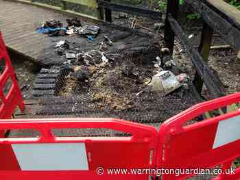 Arsonists target Peel Hall Park pond boardwalk again - Warrington Guardian