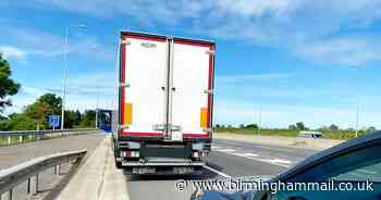 Police catch M6 lorry driver standing up while driving along motorway