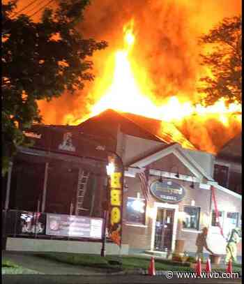 Crews working fire at restaurant in Lewiston