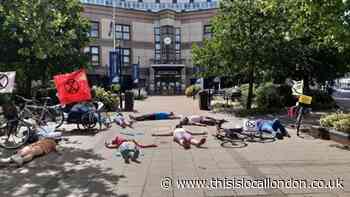 Extinction Rebellion Merton protest outside Merton Council