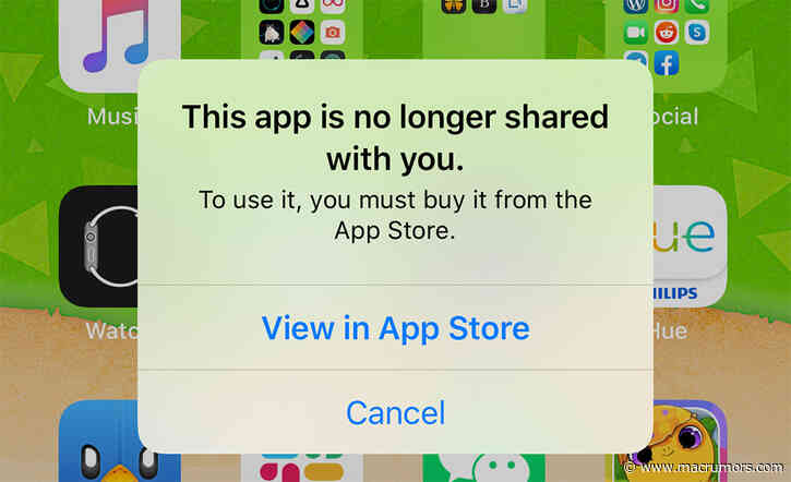 Apple Confirms 'No Longer Shared' App Bug Has Been Fixed