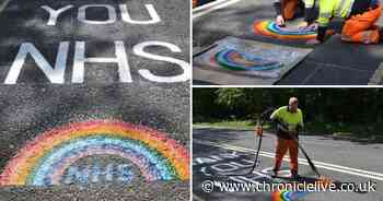 Special message for 'dedicated' NHS workers painted on roads across County Durham - Chronicle Live