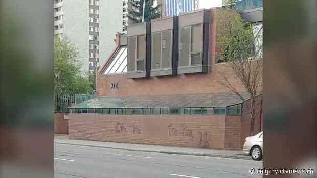 Calgary's Chinese embassy office tagged with hateful graffiti