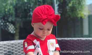 Gemma Atkinson dresses up baby Mia in mini footballer’s kit and it’s too cute for words