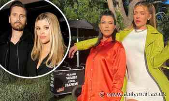 Kourtney Kardashian and Kylie Jenner flaunt their legs at Scott Disick's 37th birthday gathering