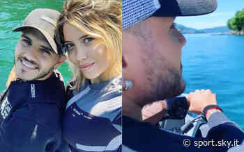 Icardi e Wanda Nara, giro del Lago di Como in moto d'acqua. Video su Instagram - Sky Sport