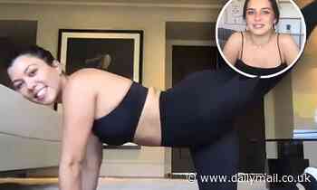 Kourtney Kardashian, 41, reveals she's been doing social distancing workouts with her trainer