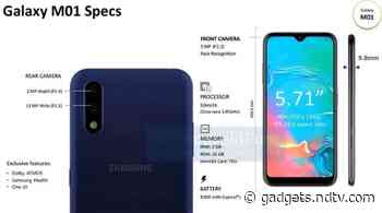Samsung Galaxy M01, Samsung Galaxy M11 Price in India Tipped Ahead of Rumoured June Launch
