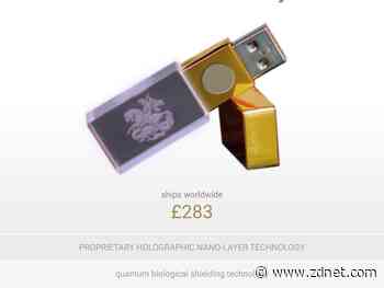 $350 anti-5G USB stick is a cheap flash drive with a sticker attached