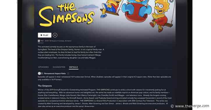 How to watch The Simpsons in its original aspect ratio on Disney Plus