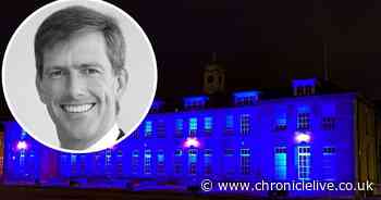Iconic Newcastle Royal Grammar School is lit up blue to support NHS workers