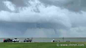 Video captures waterspout on Galveston Bay on during Thursday's severe storms