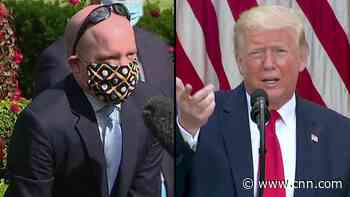 Trump mocks journalist for wearing a mask