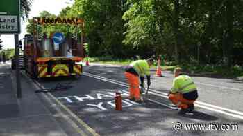 Council paints rainbows on roads across County Durham for NHS staff - ITV News