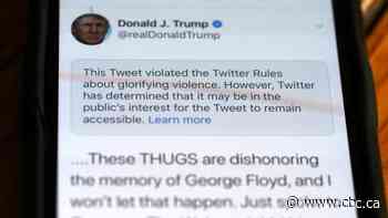 Twitter flags Trump post on Minneapolis protest as 'glorifying violence'
