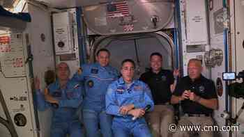US astronauts disembark SpaceX's Crew Dragon and board the International Space Station